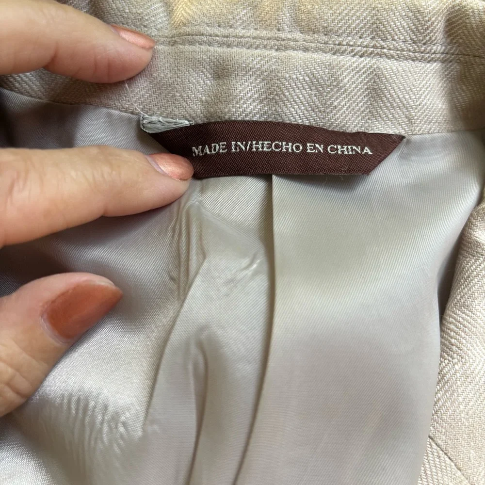 Perry‎ Ellis Tan Sport Coat Linen Blend Size 40R Classic Fit